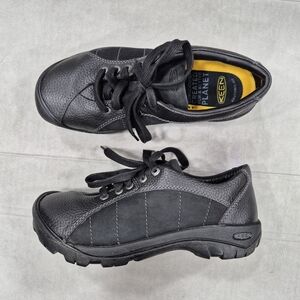 Keen Presidio shoes women's 8 black pebbled leather nubuck lace up casual